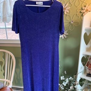 Nicole Studio Short Sleeve Blingy Maxi dress L